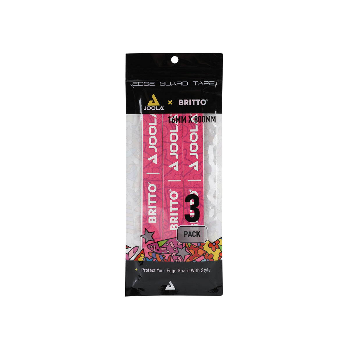 White background image, product image of the JOOLA X BRITTO Pickleball Edge Guard Tape, pink.
