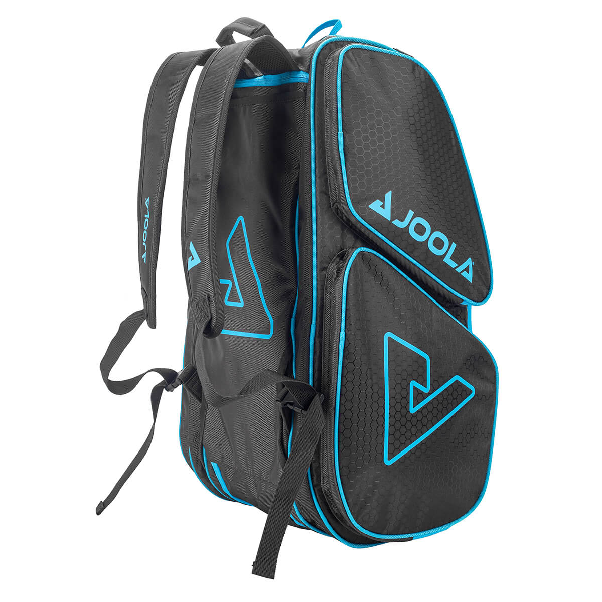 Product photo of the JOOLA Tour Elite Pickleball Duffle in Black & Light Blue Black/Light Blue