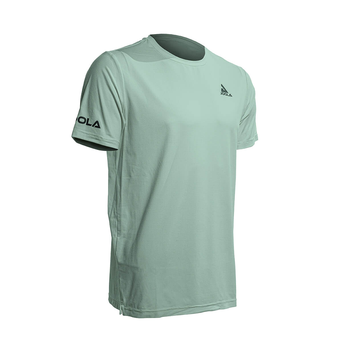 White Background Image: JOOLA Ben Johns React T-Shirt in Dusty Aqua (at an angle) Dusty Aqua